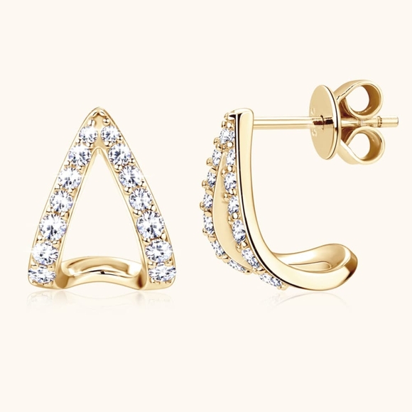 Just Jen Jewelry - Moissanite Minimalist 925 Sterling Silver Earrings